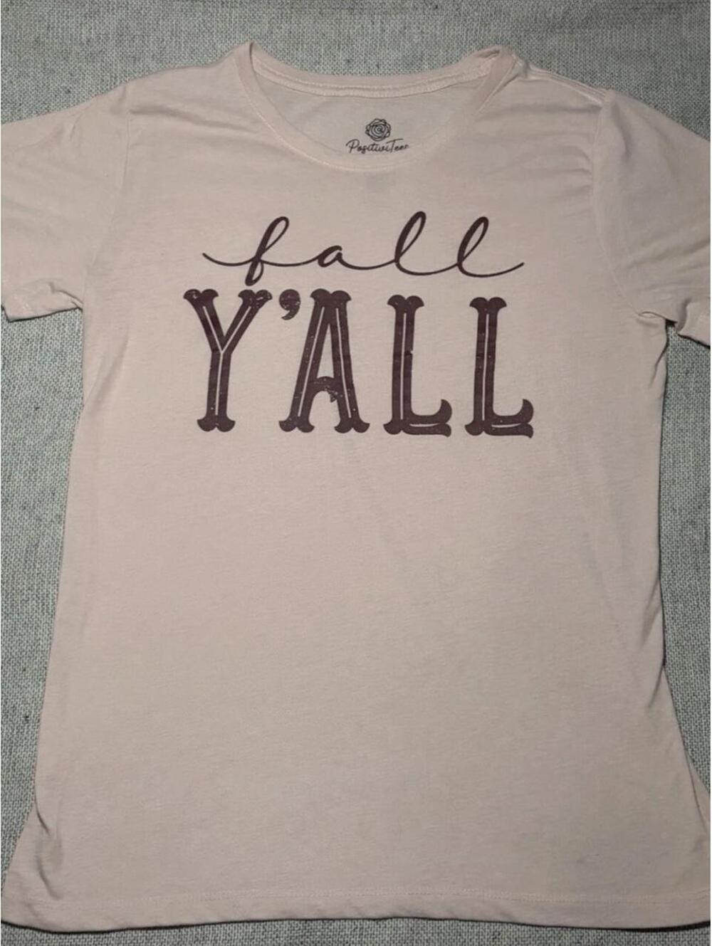 Positivitees Fall Y'All Graphic T-Shirt - M - 0174
